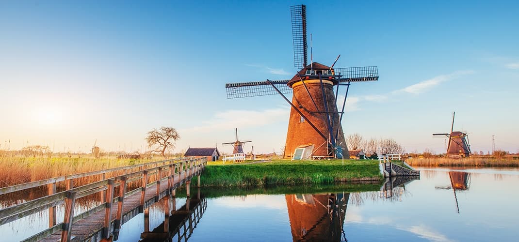 Windmills near Rotterdam, The Netherlands