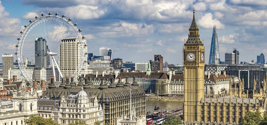 Views over London, England