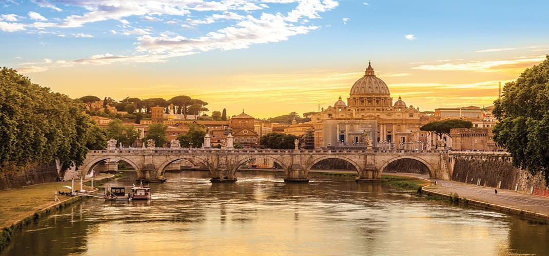 View of the Vatican, Tevere River, Rome, Italy