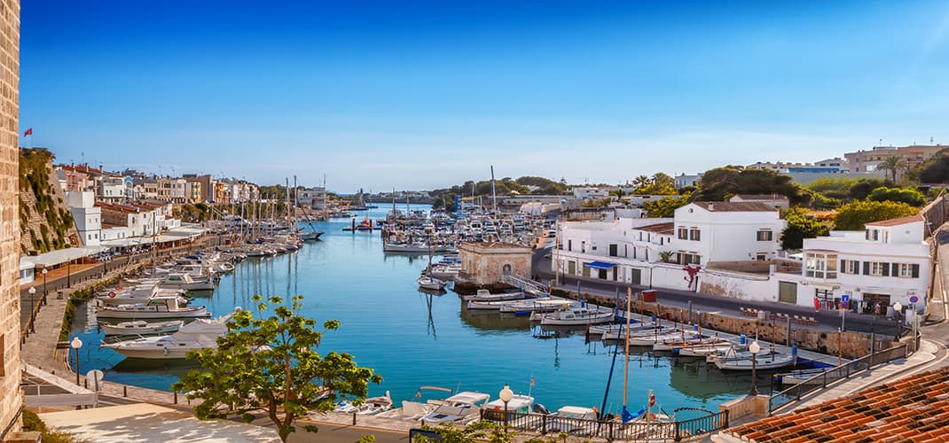 View over Old Town Ciutadella Port, Menorca Island