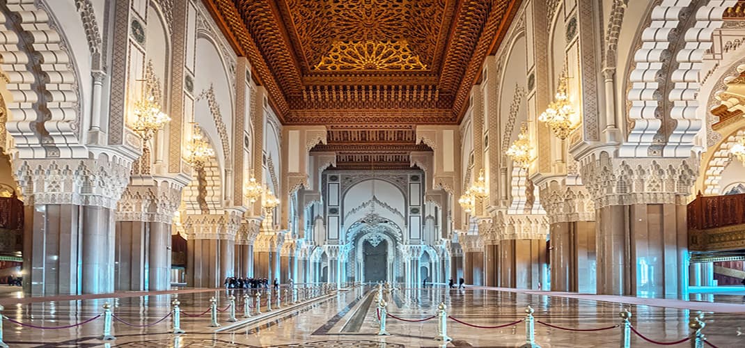 Interior of the Hassan II Mosque, Casablanca, Morocco